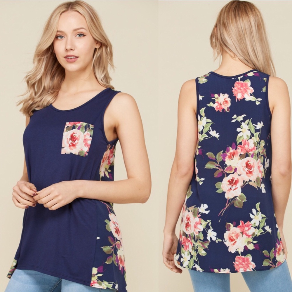NWT Women’s Floral Tank Top Boutique Blouse